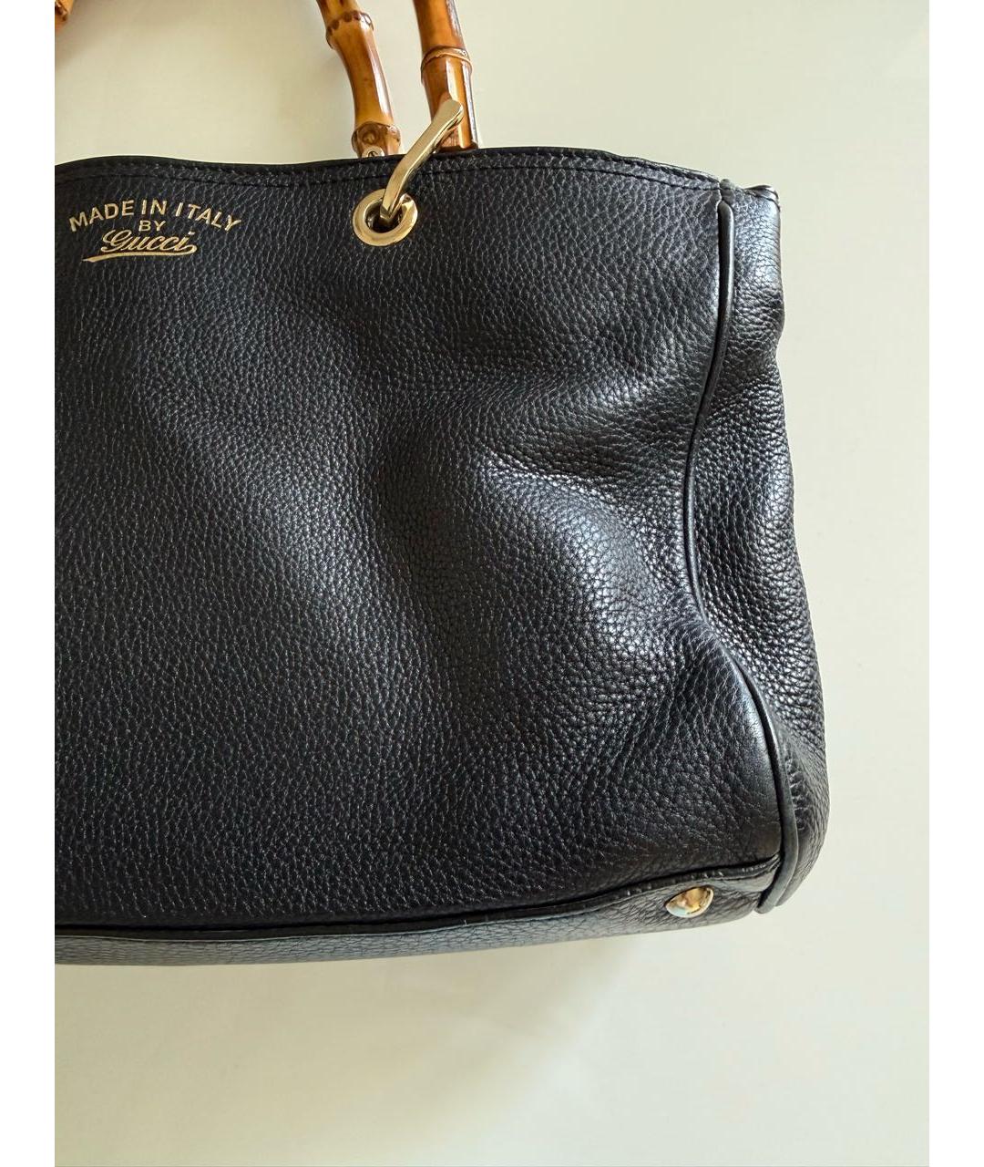 GUCCI Черная кожаная сумка с короткими ручками, фото 8