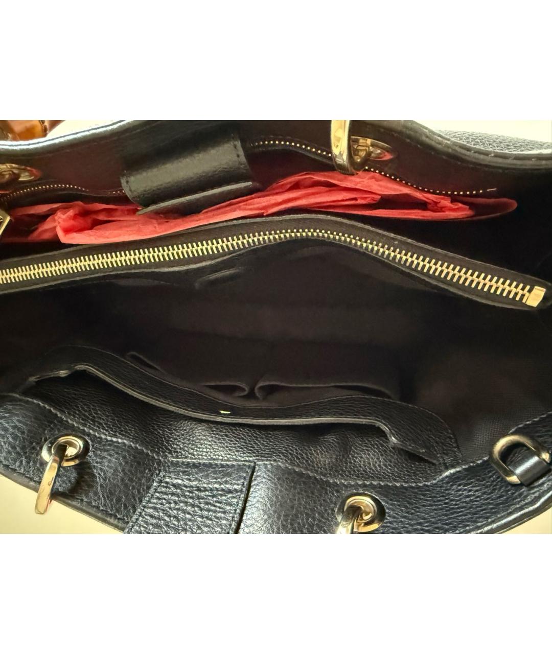 GUCCI Черная кожаная сумка с короткими ручками, фото 6