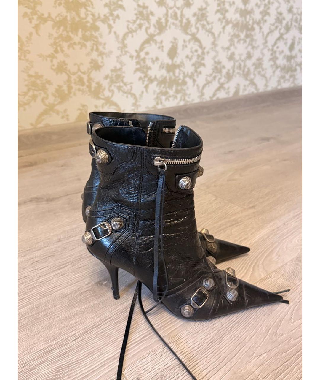 BALENCIAGA Черные кожаные ботильоны, фото 5