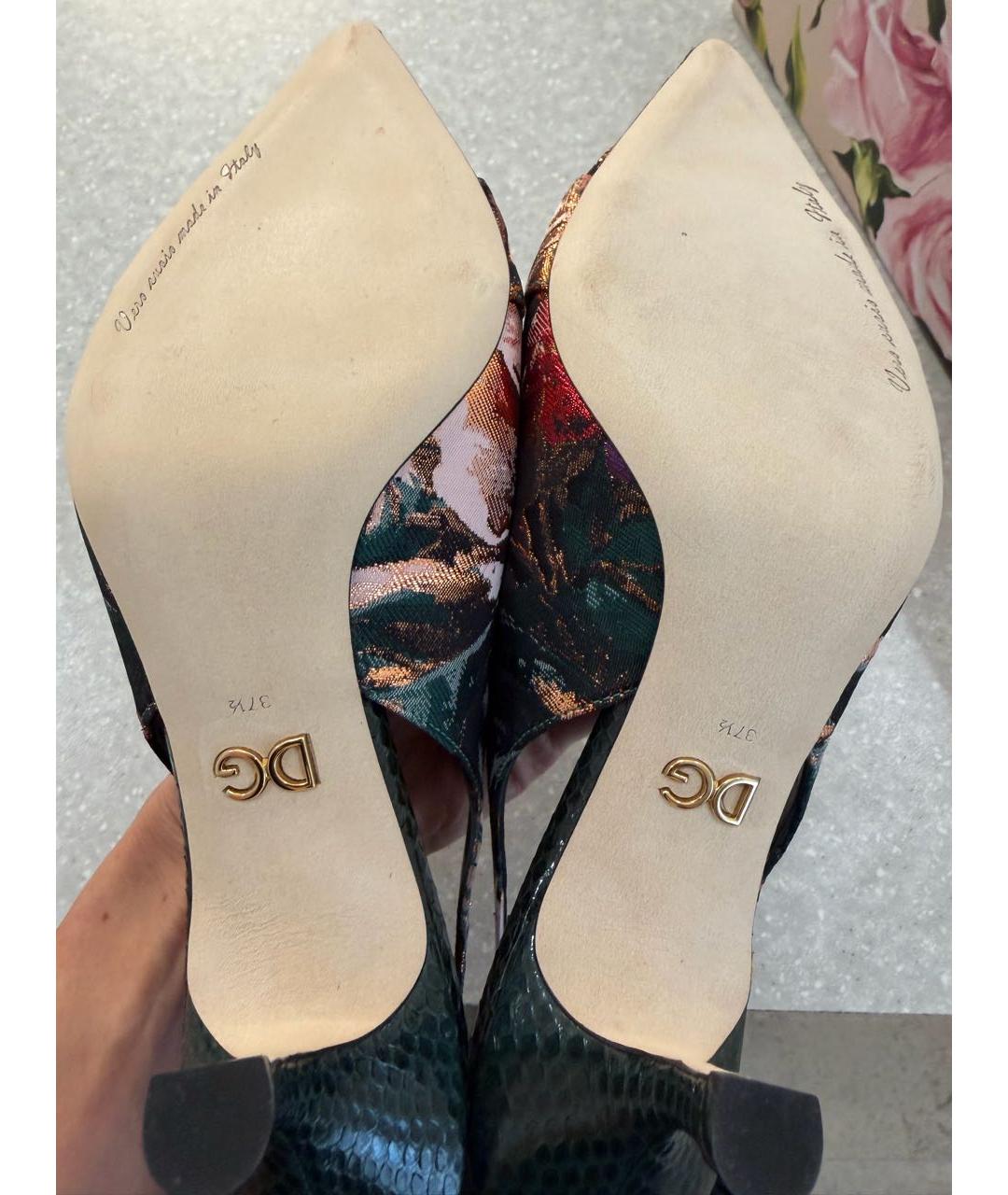 DOLCE&GABBANA Мульти текстильные туфли, фото 4