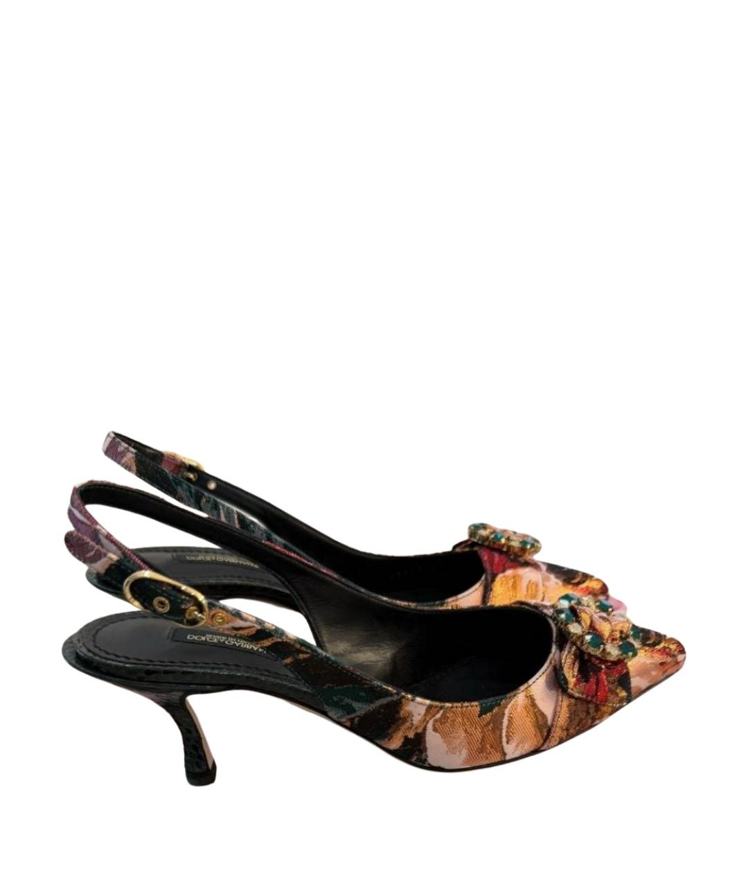 DOLCE&GABBANA Мульти текстильные туфли, фото 6