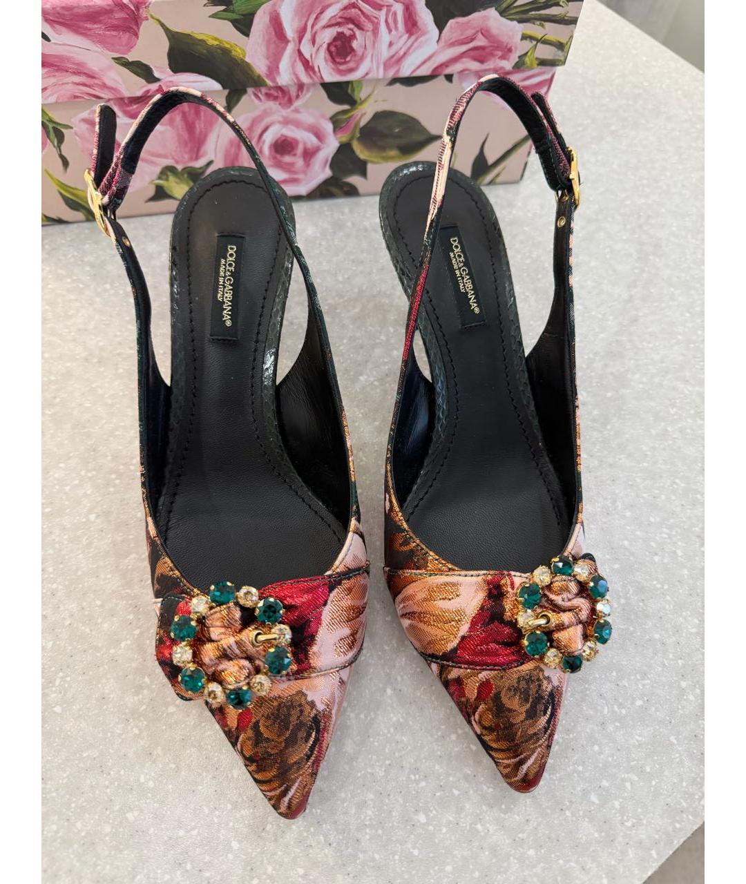 DOLCE&GABBANA Мульти текстильные туфли, фото 2