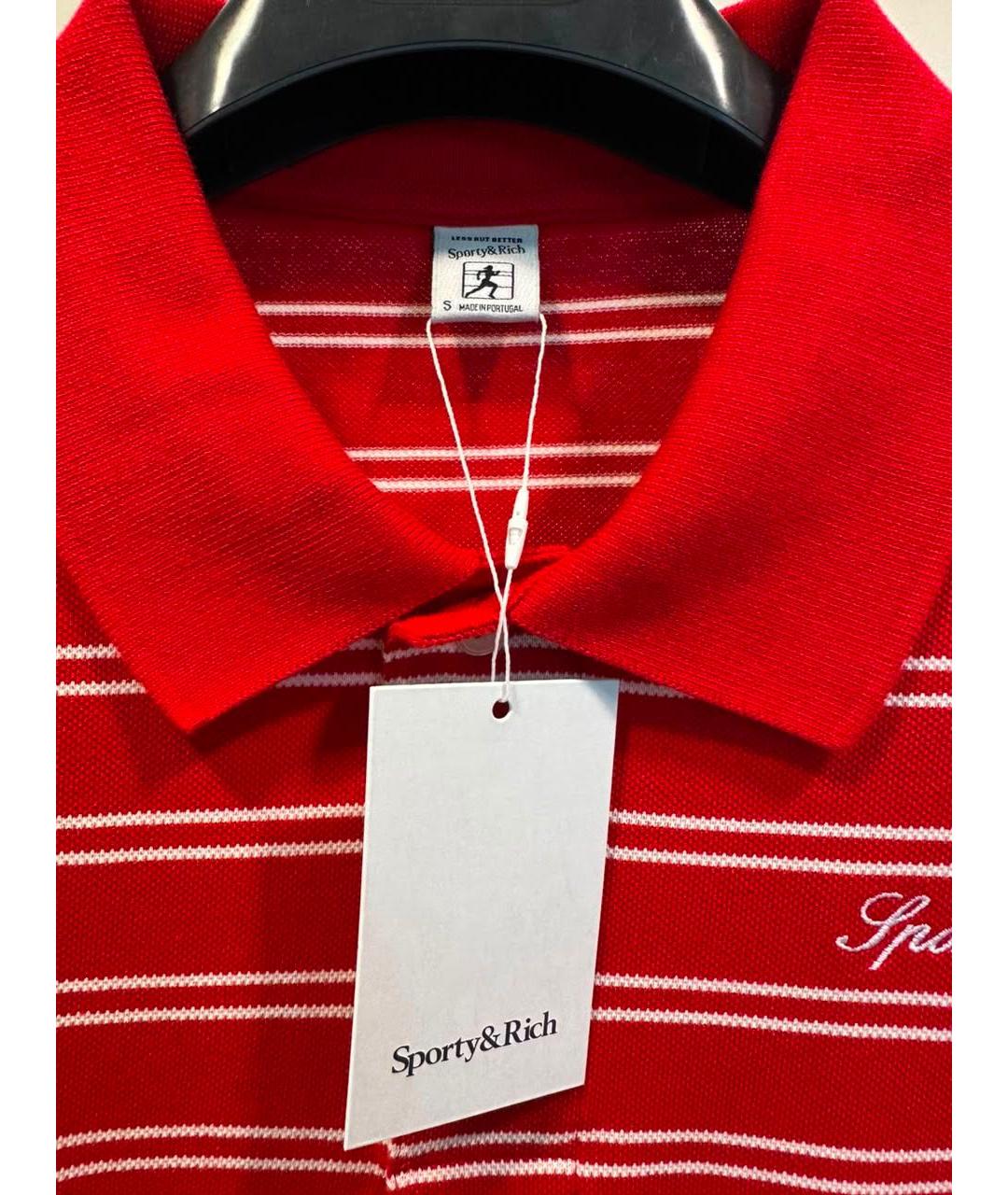 SPORTY AND RICH Красная хлопковая футболка, фото 4