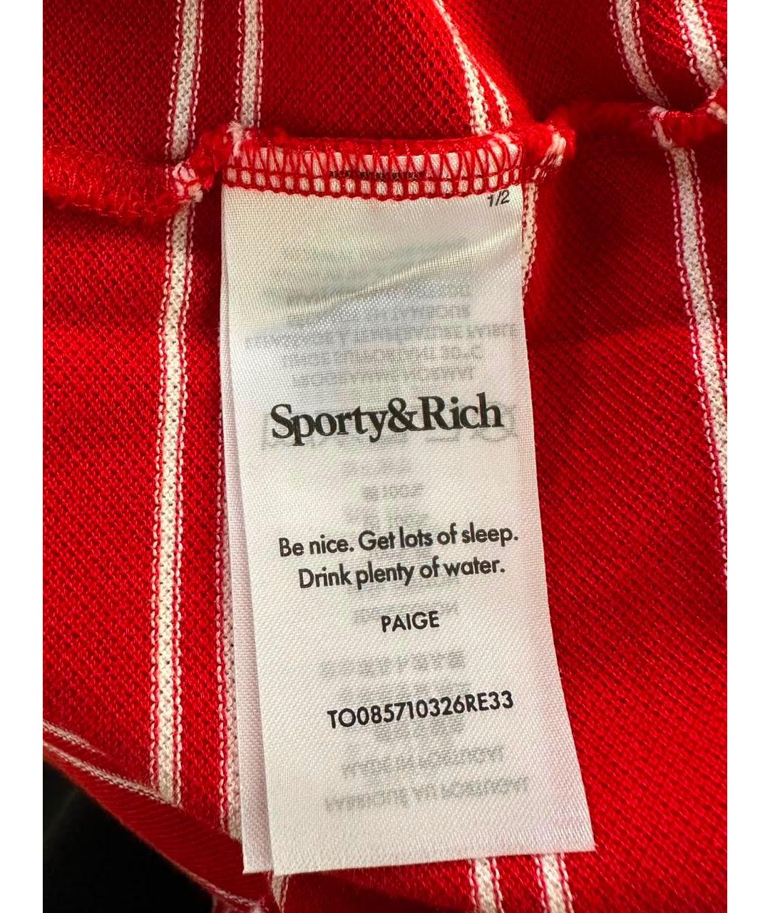 SPORTY AND RICH Красная хлопковая футболка, фото 5