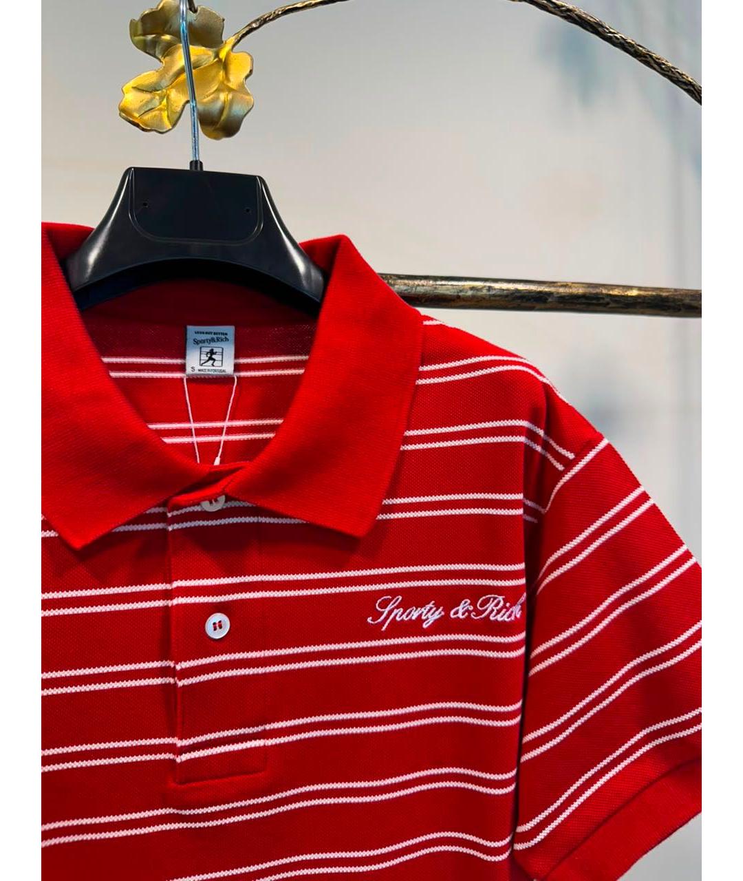 SPORTY AND RICH Красная хлопковая футболка, фото 3