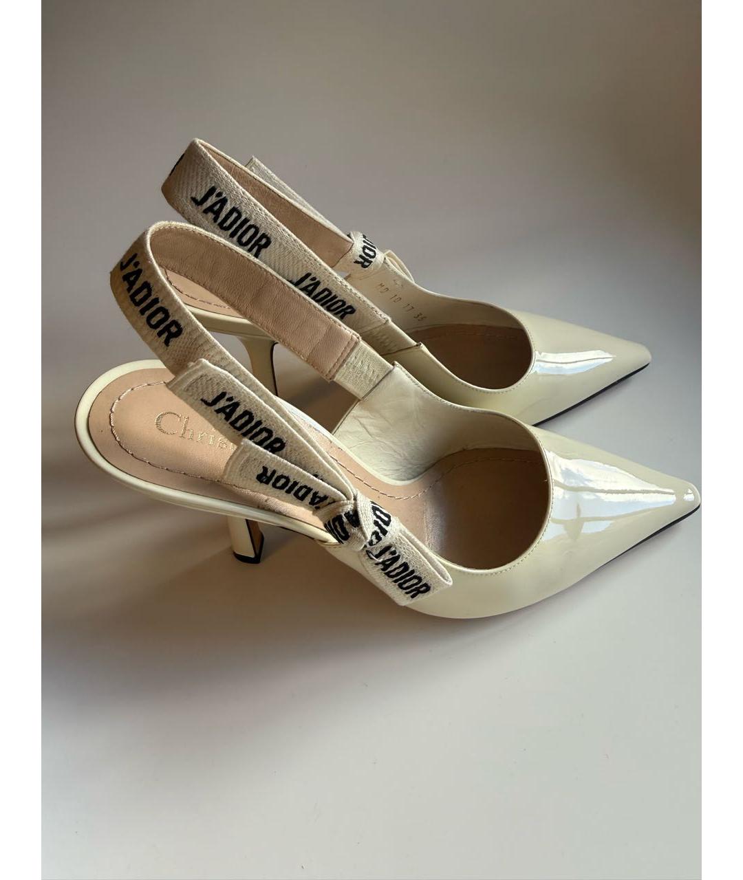CHRISTIAN DIOR Белые кожаные туфли, фото 7