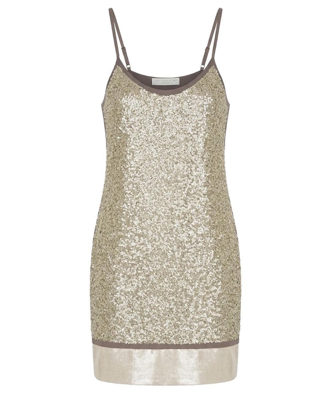 STELLA MCCARTNEY Золотое шелковое коктейльное платье, фото 1