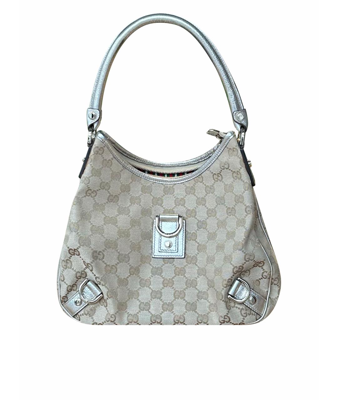 GUCCI Бежевая тканевая сумка с короткими ручками, фото 1