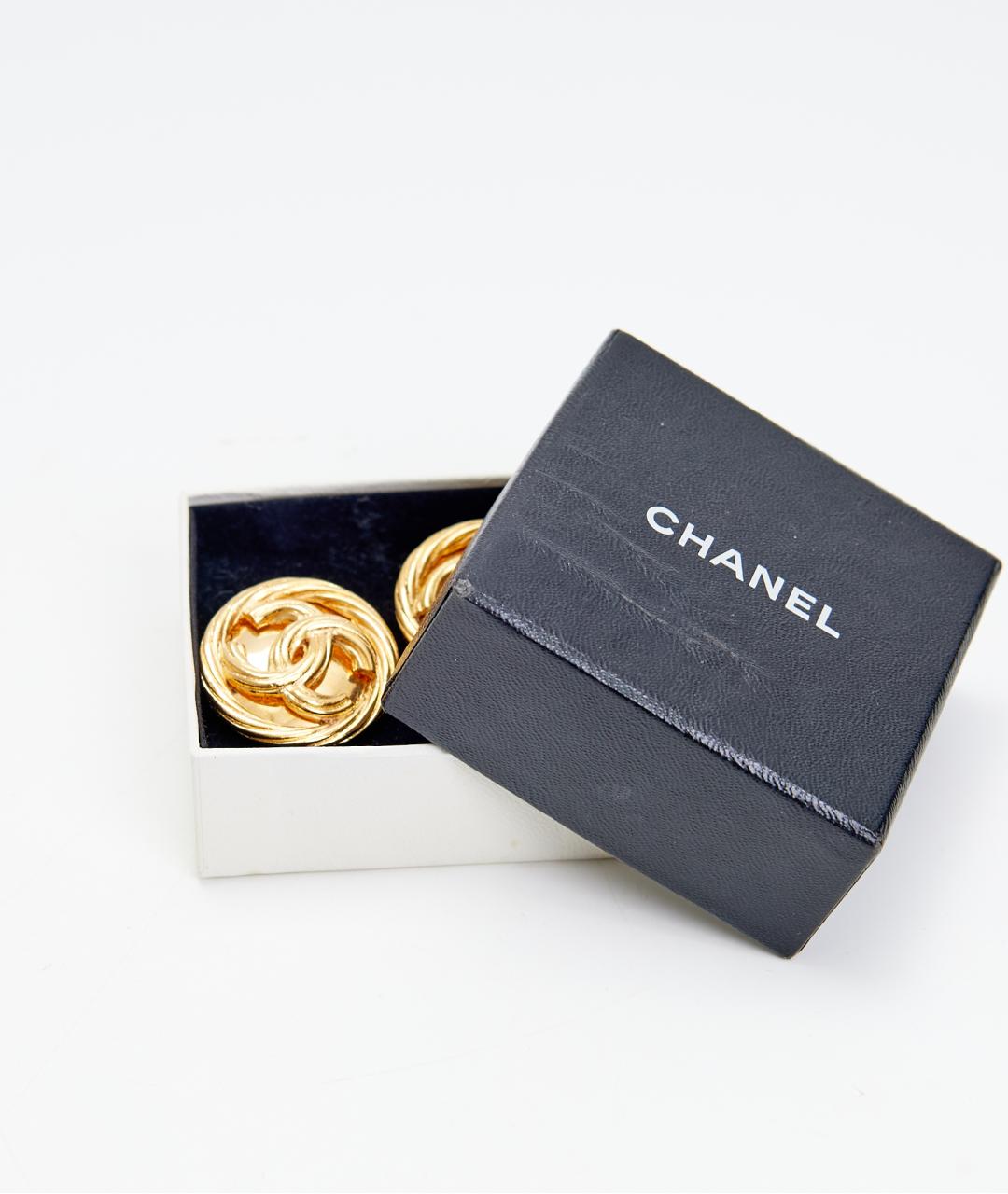 CHANEL Золотые металлические клипсы, фото 4