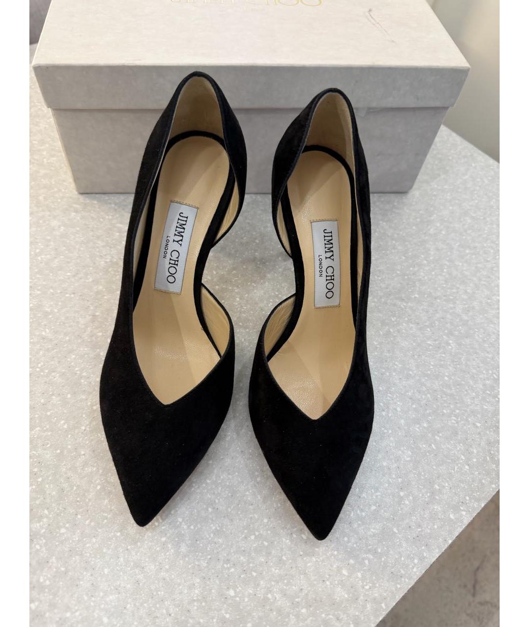 JIMMY CHOO Черные замшевые туфли, фото 3