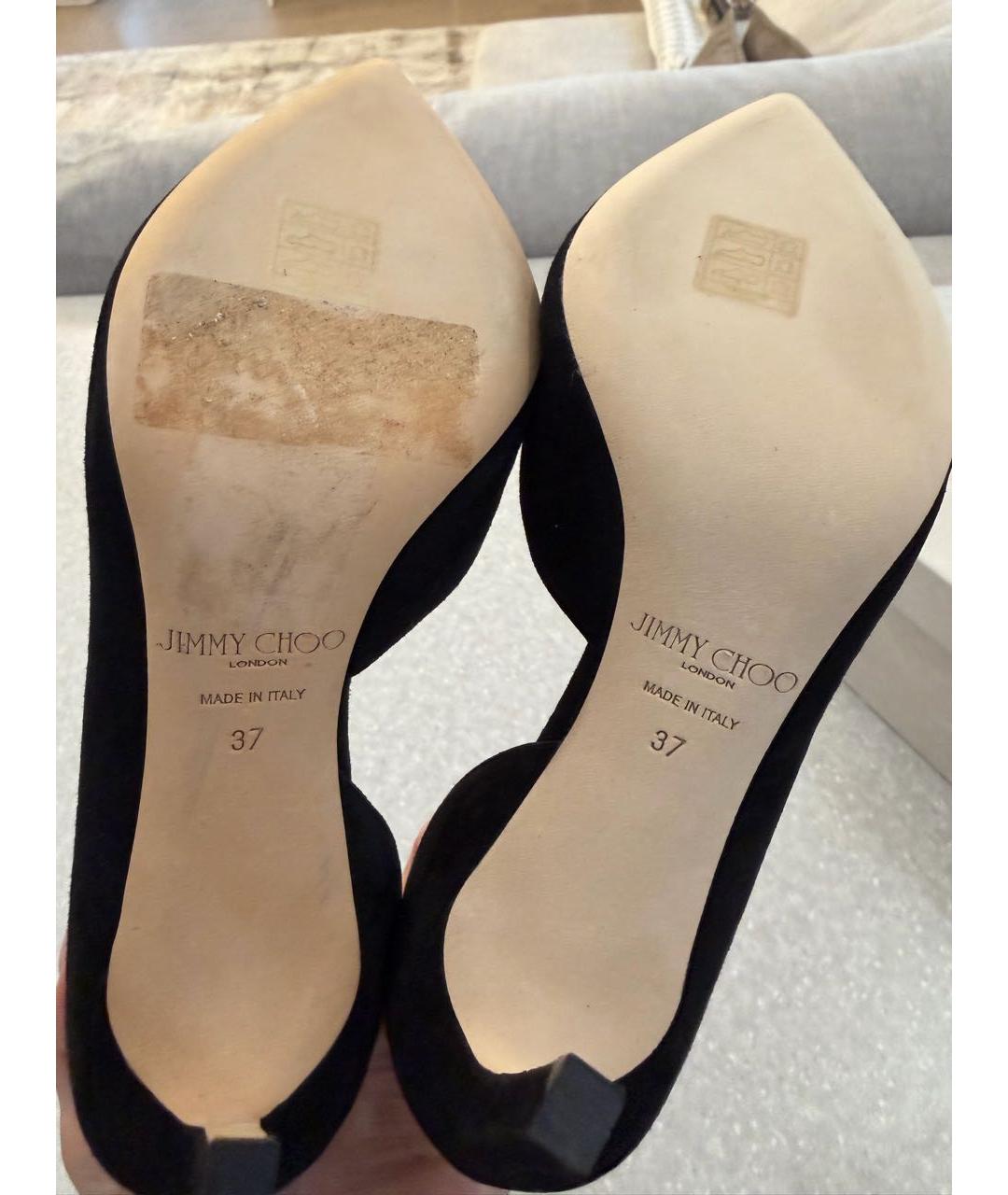 JIMMY CHOO Черные замшевые туфли, фото 4