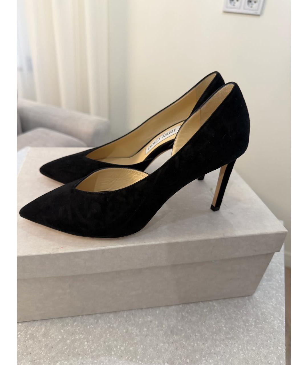 JIMMY CHOO Черные замшевые туфли, фото 5