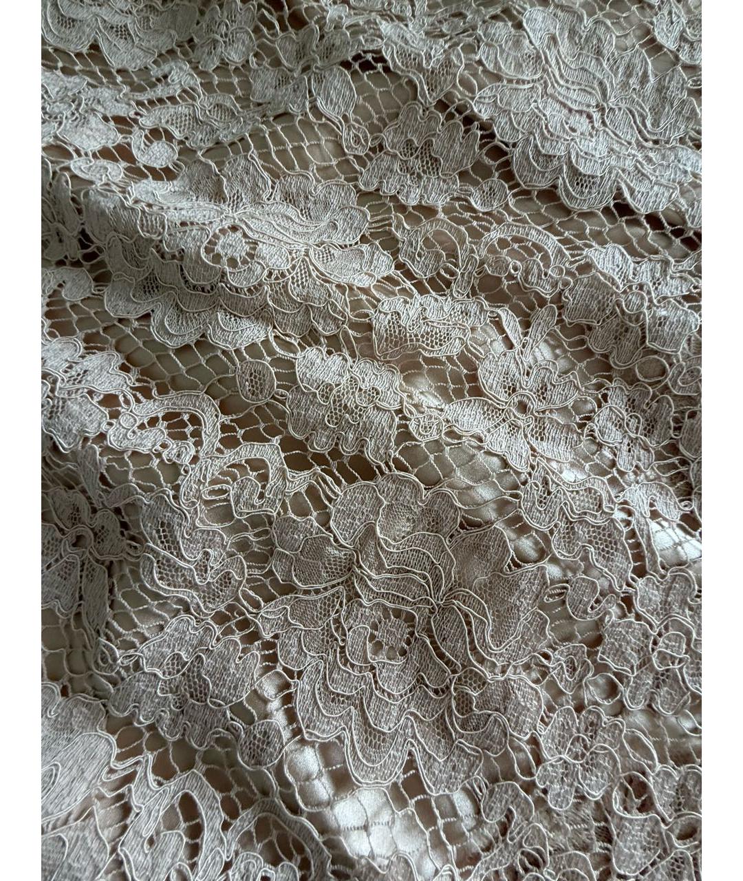 DOLCE&GABBANA Бежевая кружевная юбка мини, фото 4