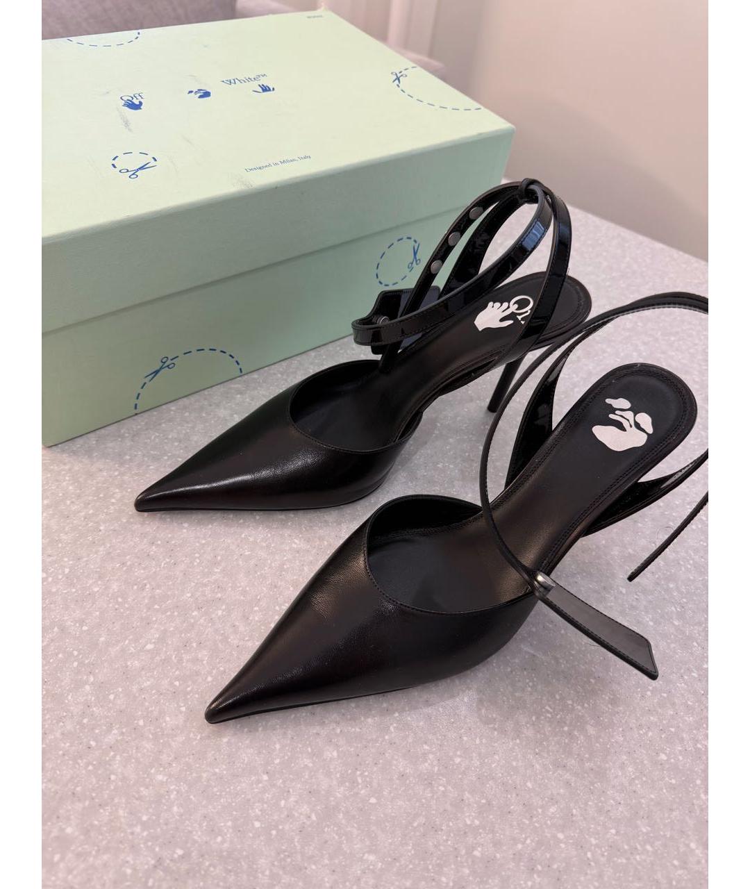 OFF-WHITE Черные кожаные туфли, фото 3