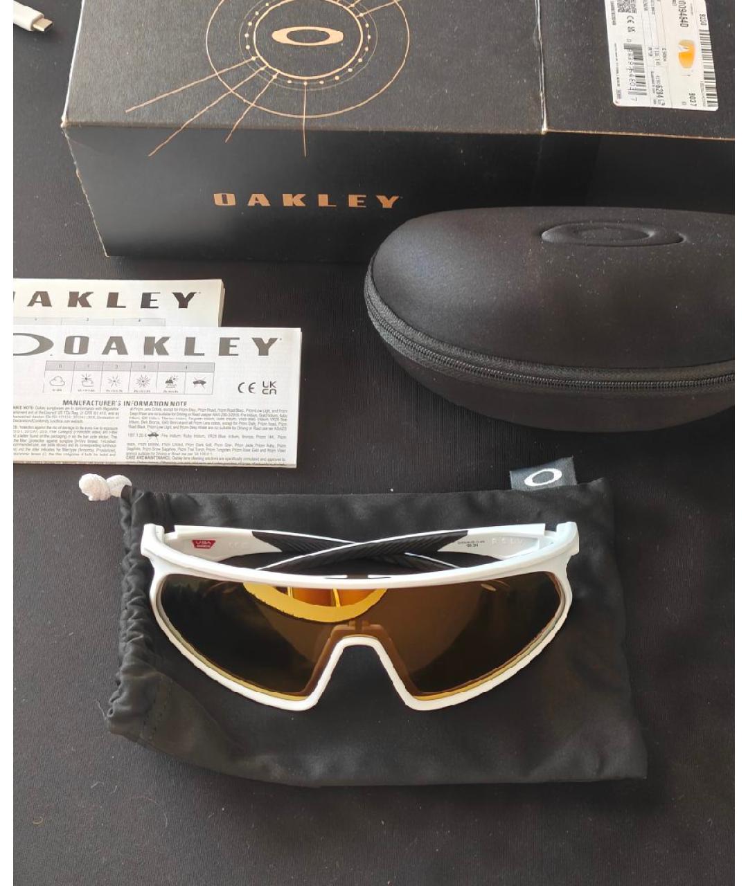 OAKLEY Белые пластиковые солнцезащитные очки, фото 6