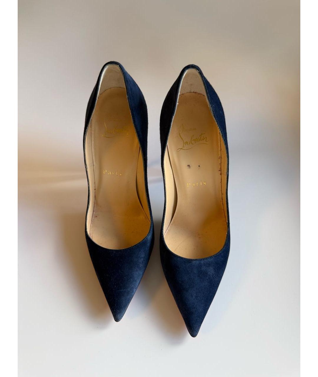 CHRISTIAN LOUBOUTIN Темно-синие замшевые туфли, фото 3