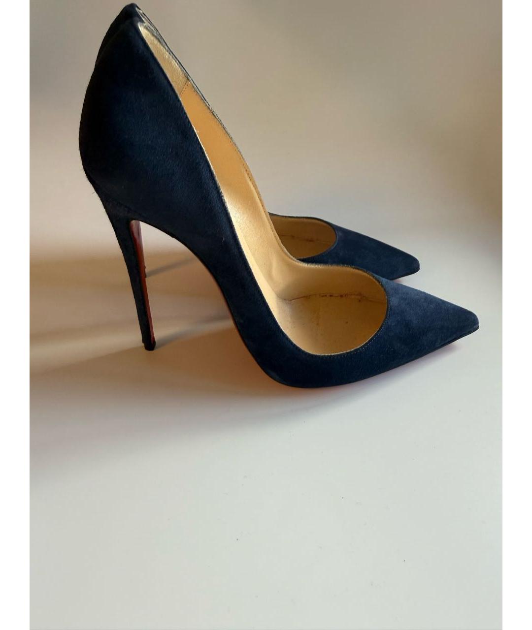 CHRISTIAN LOUBOUTIN Темно-синие замшевые туфли, фото 6