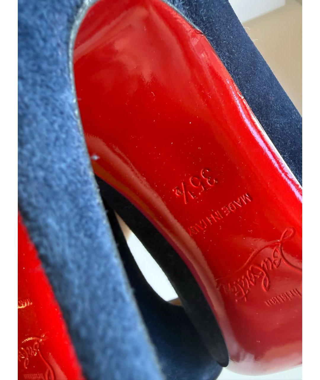 CHRISTIAN LOUBOUTIN Темно-синие замшевые туфли, фото 5