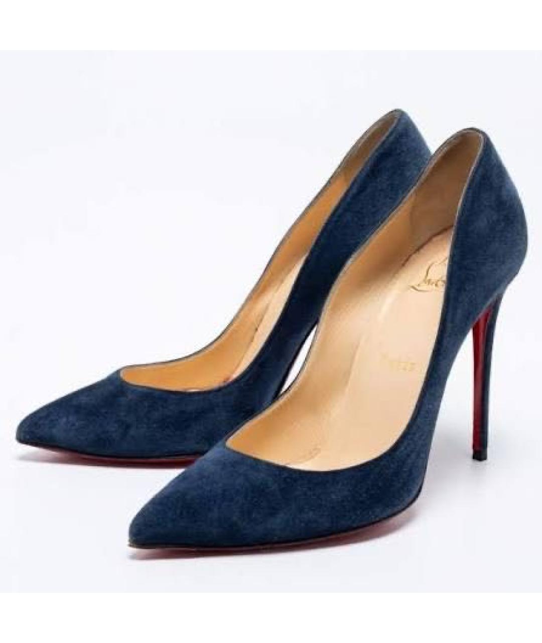 CHRISTIAN LOUBOUTIN Темно-синие замшевые туфли, фото 2