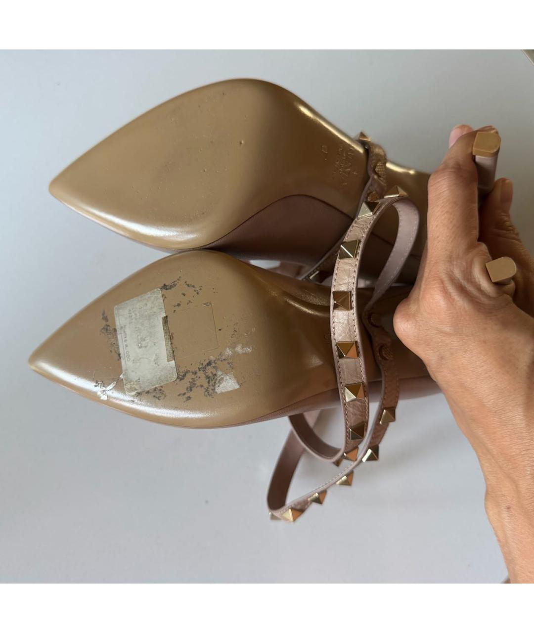 VALENTINO Бежевые кожаные туфли, фото 4