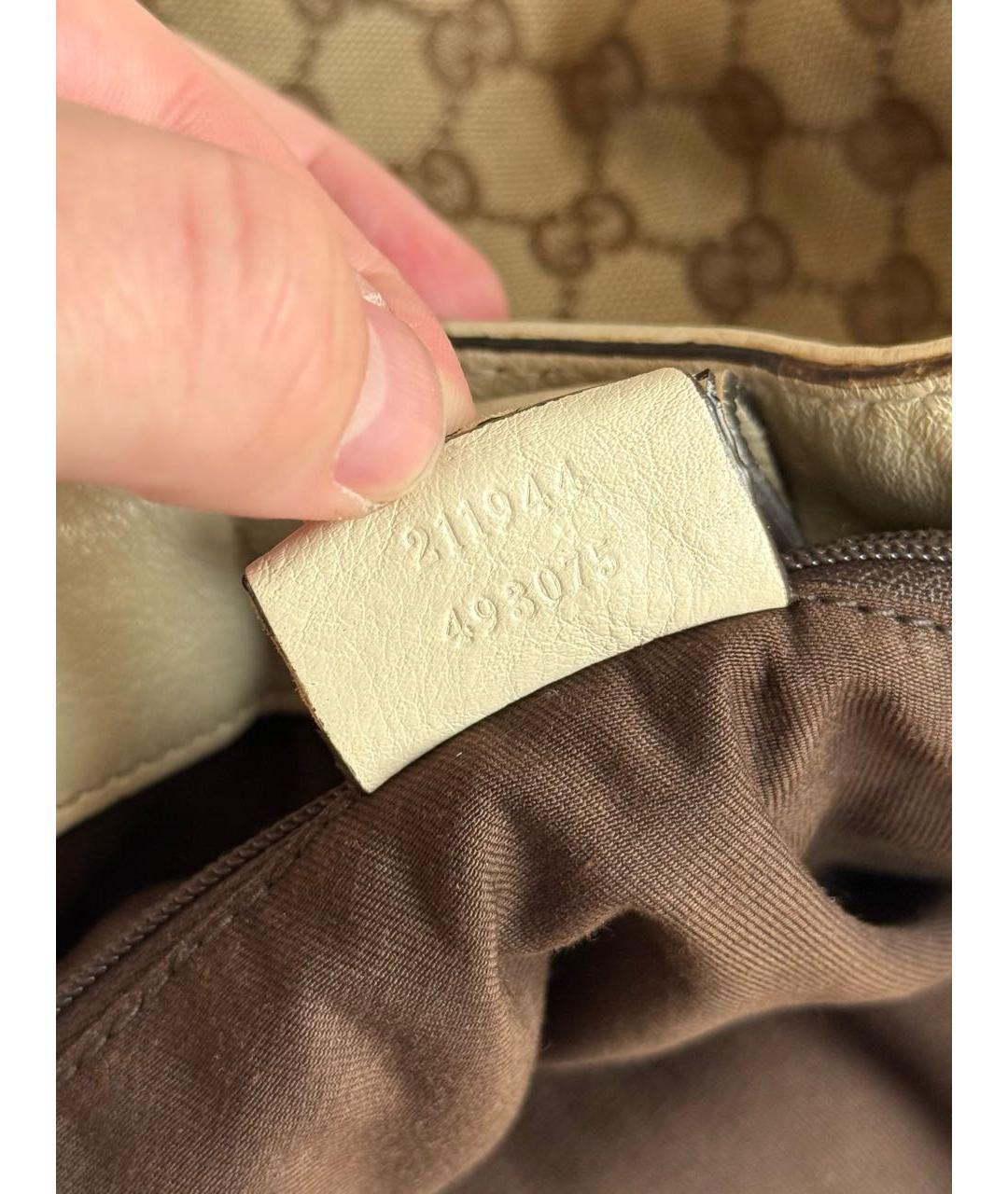 GUCCI Коричневая тканевая сумка с короткими ручками, фото 6