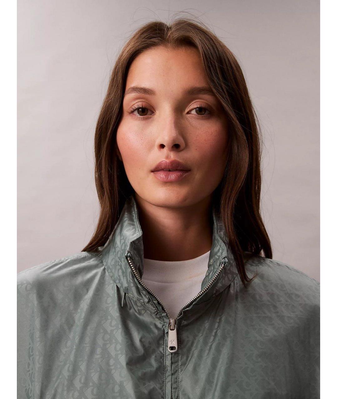 CALVIN KLEIN Зеленая полиамидовая куртка, фото 6