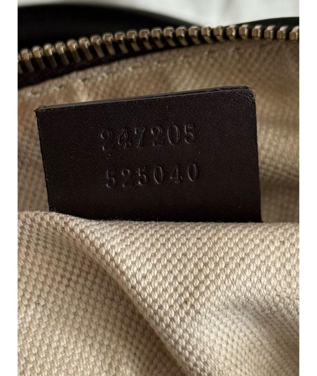 GUCCI Коричневая хлопковая сумка с короткими ручками, фото 7