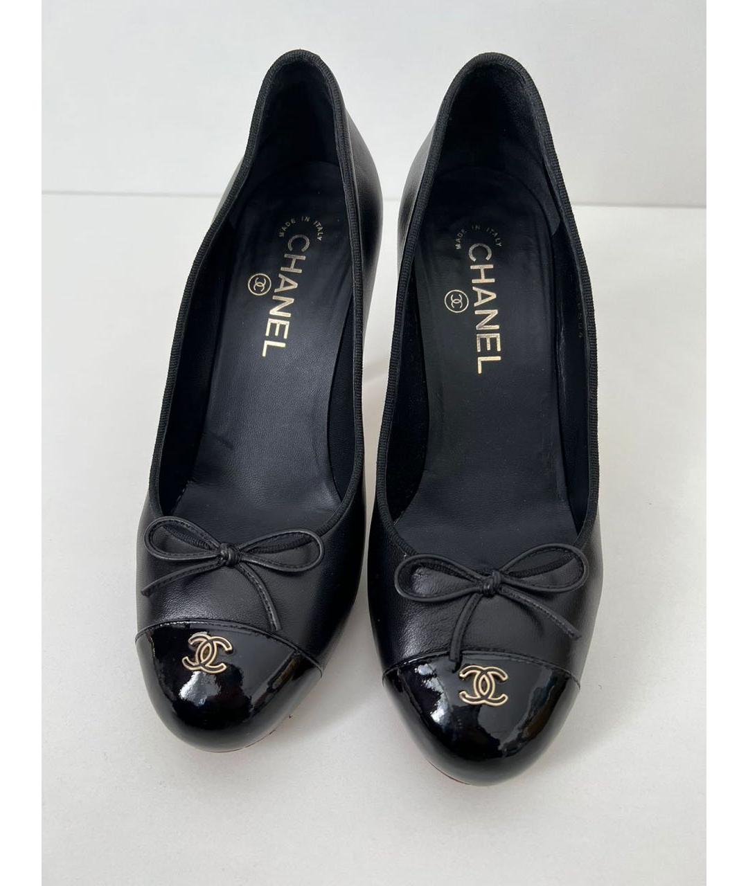 CHANEL Черные кожаные туфли, фото 4