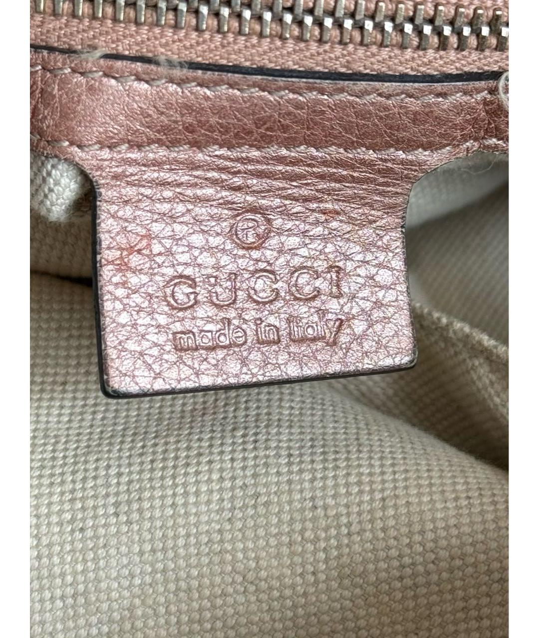 GUCCI Коричневая тканевая сумка с короткими ручками, фото 6