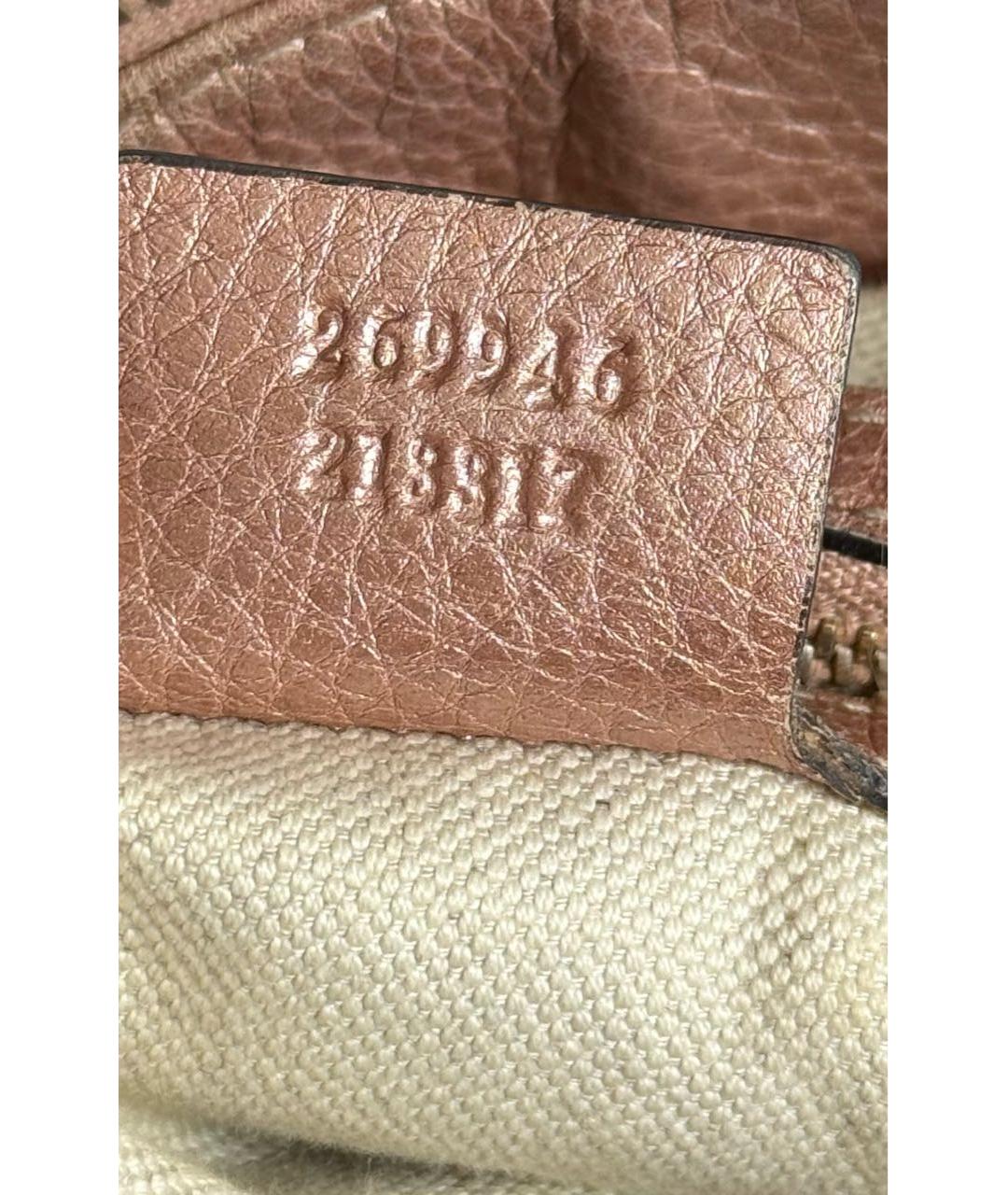 GUCCI Коричневая тканевая сумка с короткими ручками, фото 7
