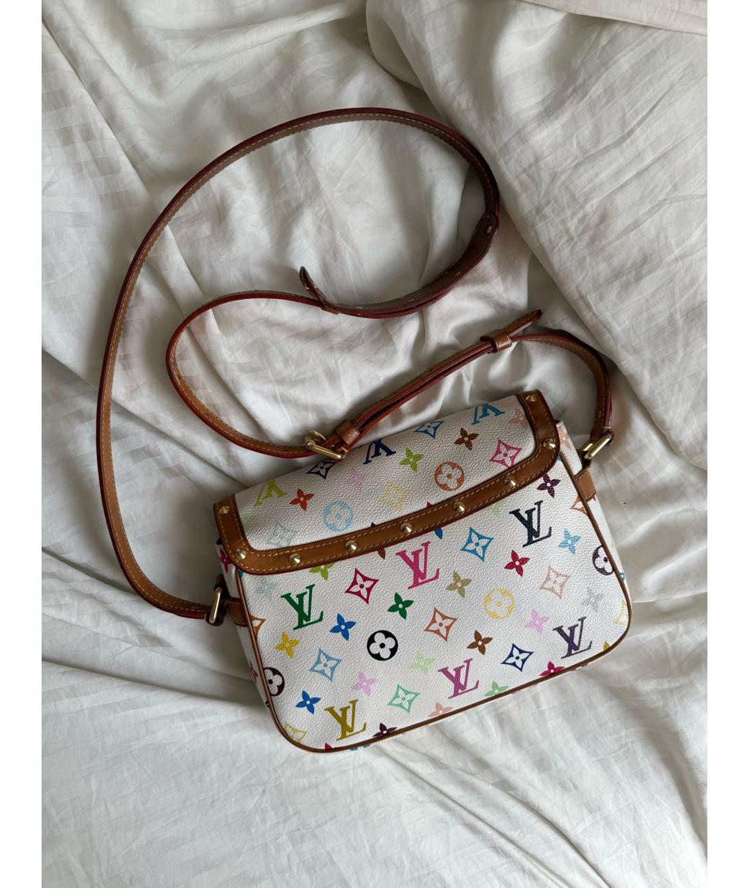LOUIS VUITTON Белая сумка через плечо из канвы, фото 2