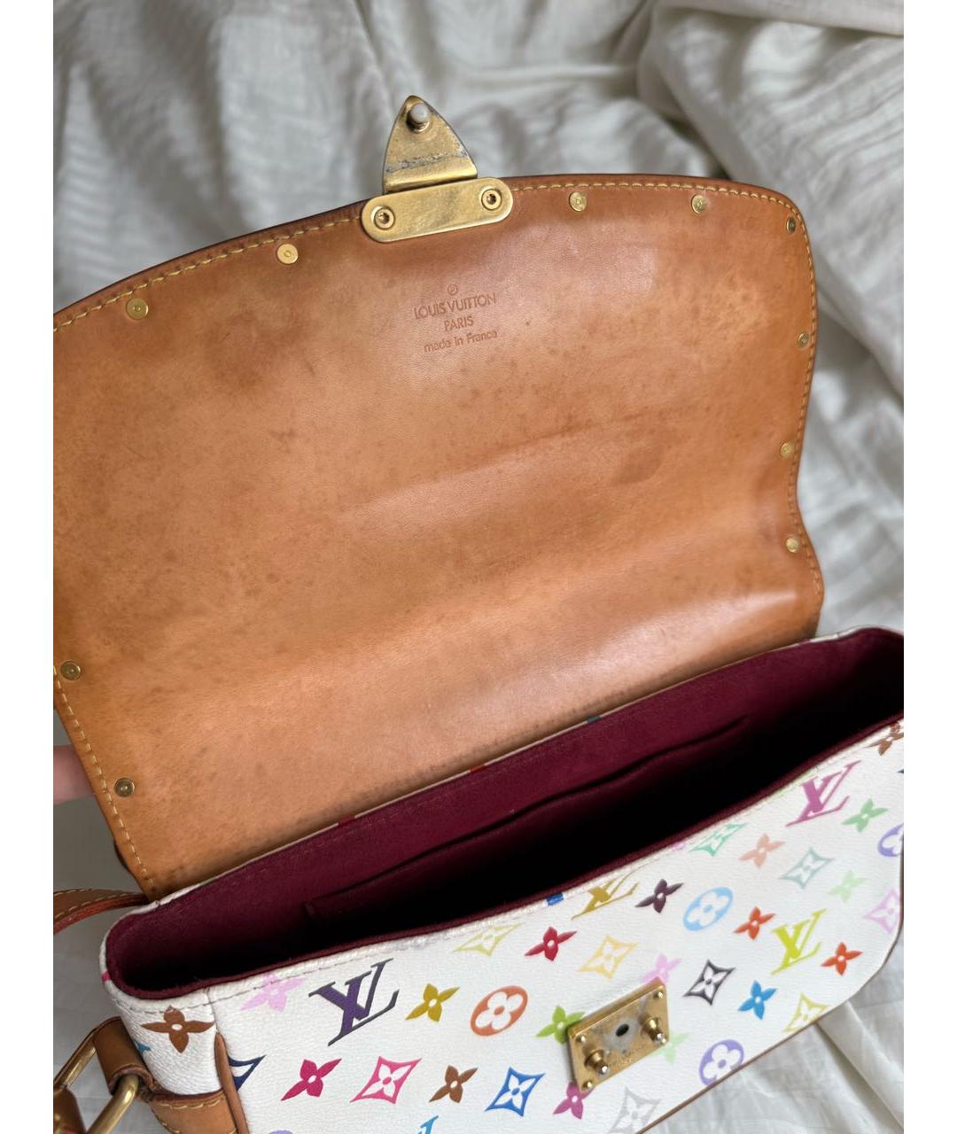 LOUIS VUITTON Белая сумка через плечо из канвы, фото 6