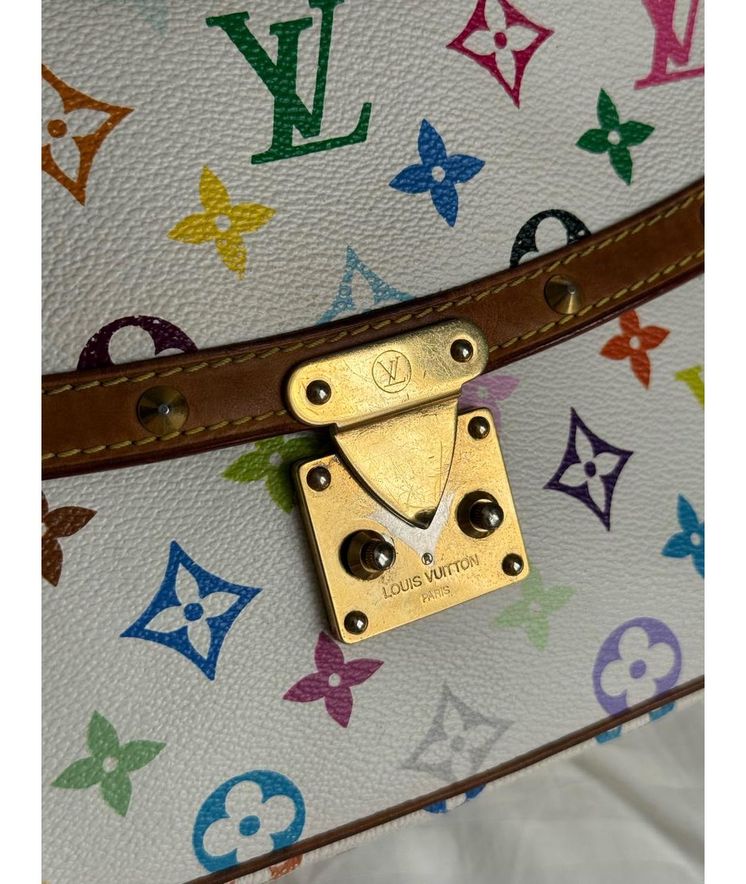 LOUIS VUITTON Белая сумка через плечо из канвы, фото 4