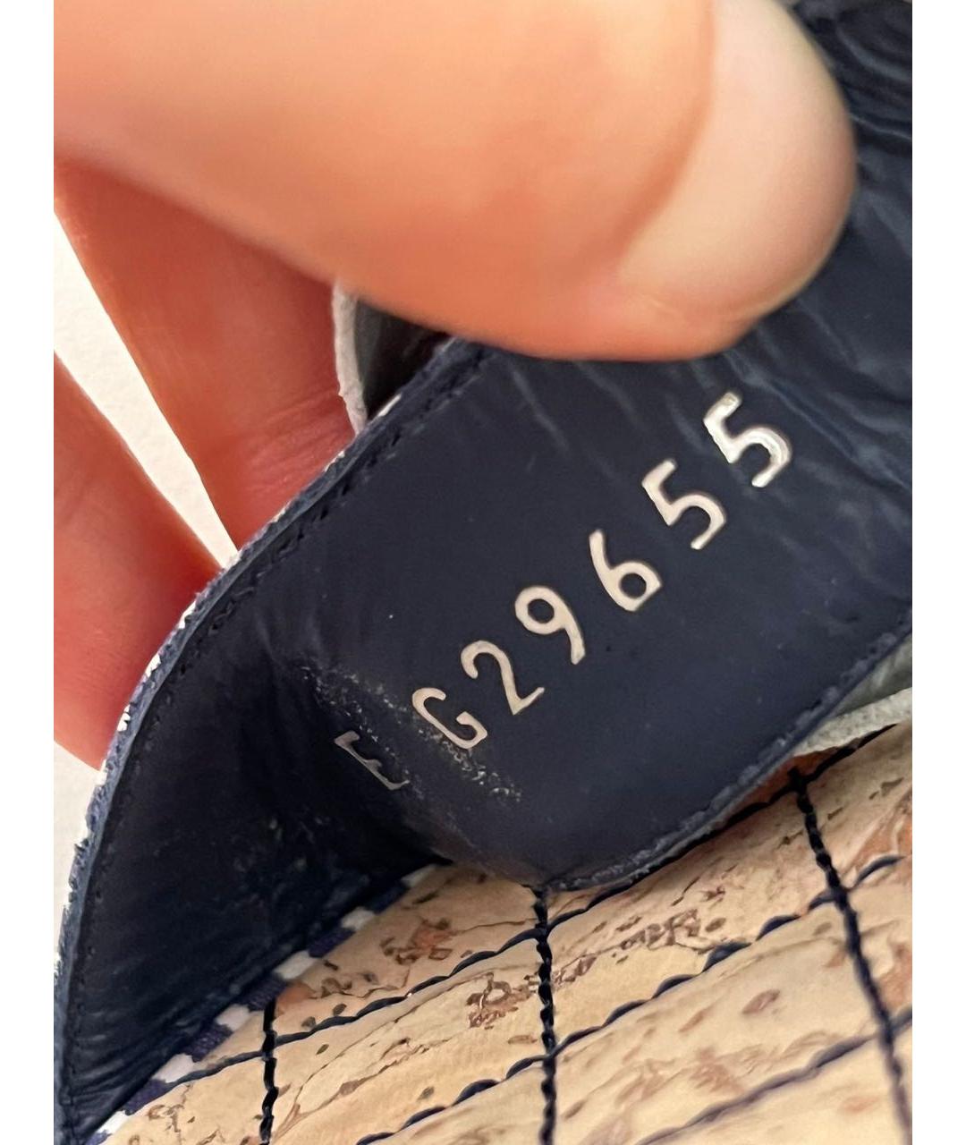 CHANEL Синие текстильные босоножки, фото 6