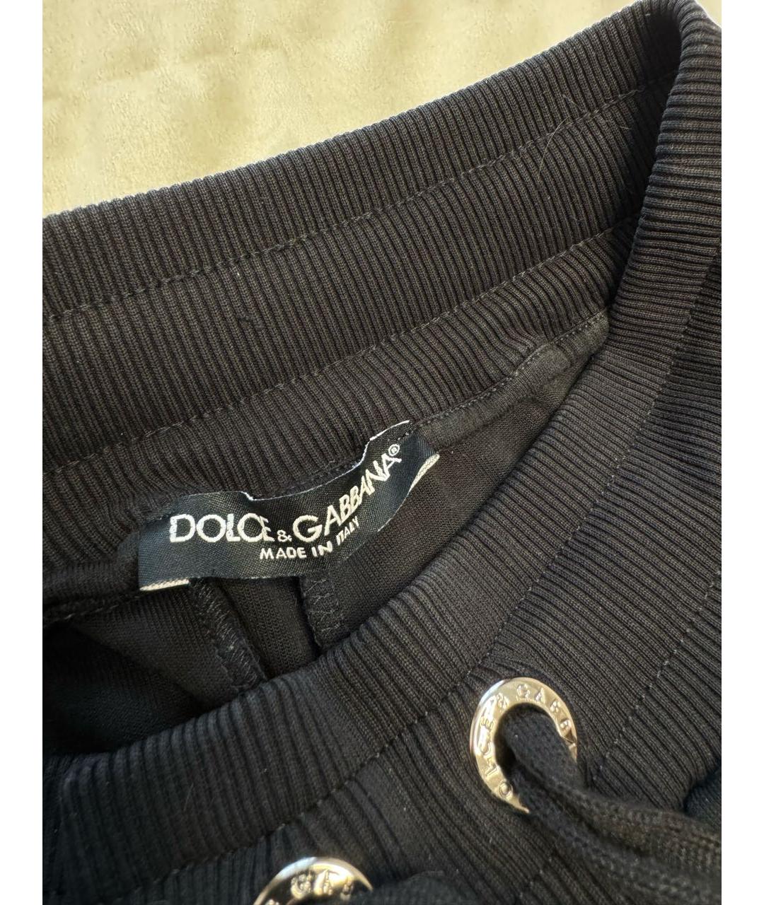 DOLCE&GABBANA Черные хлопковые спортивные брюки и шорты, фото 4