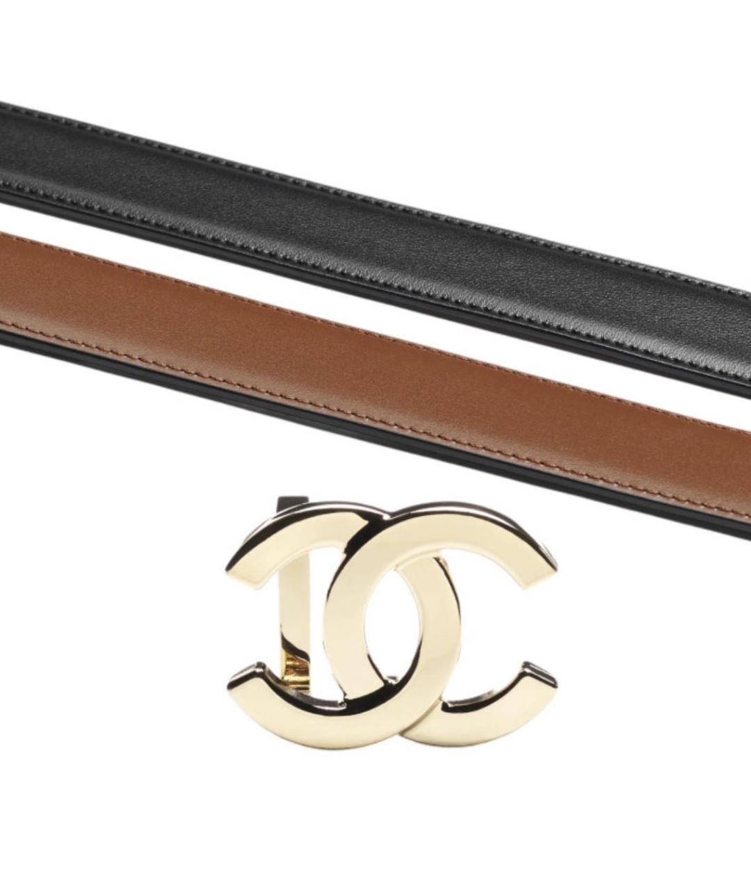 CHANEL Черный кожаный ремень, фото 6