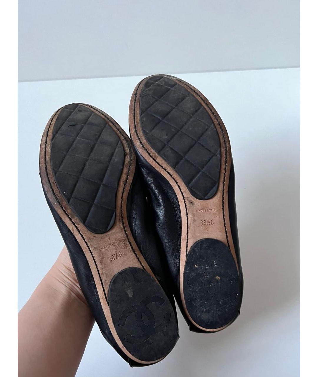 CHANEL Черные кожаные балетки, фото 5