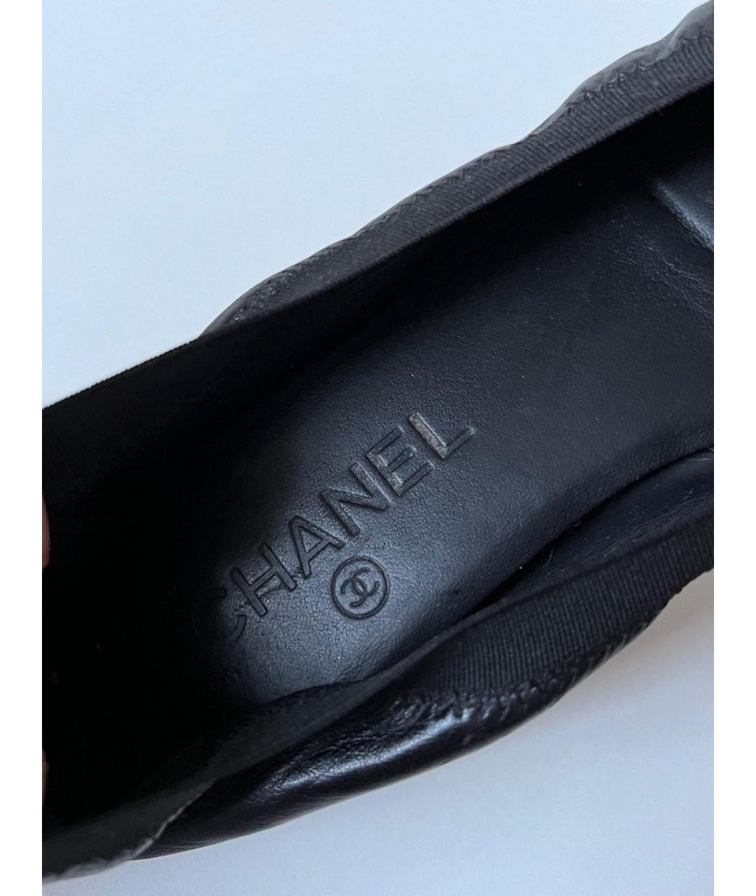 CHANEL Черные кожаные балетки, фото 6