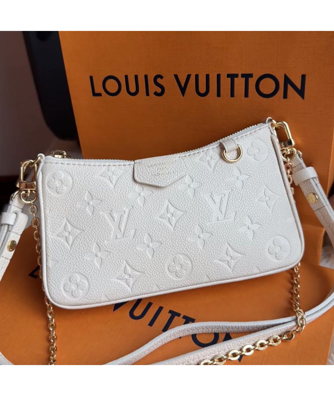 LOUIS VUITTON Белая кожаная сумка через плечо, фото 6