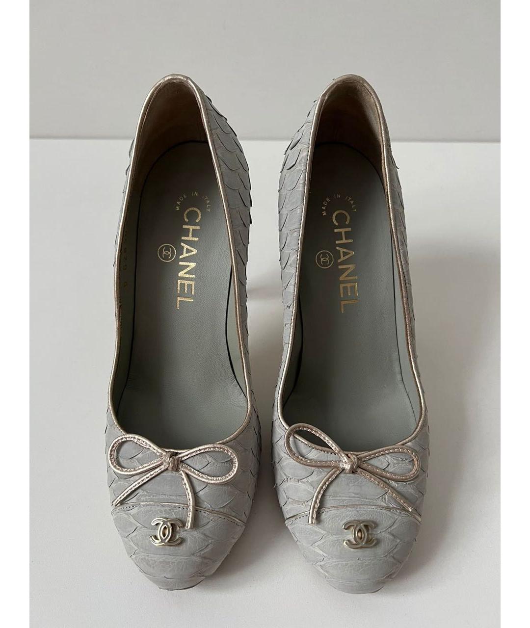 CHANEL Серые кожаные туфли, фото 3