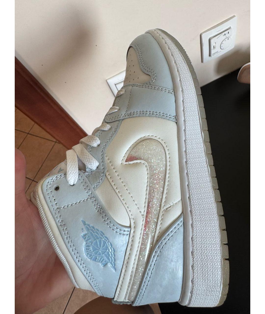 NIKE Голубые кожаные кроссовки, фото 3