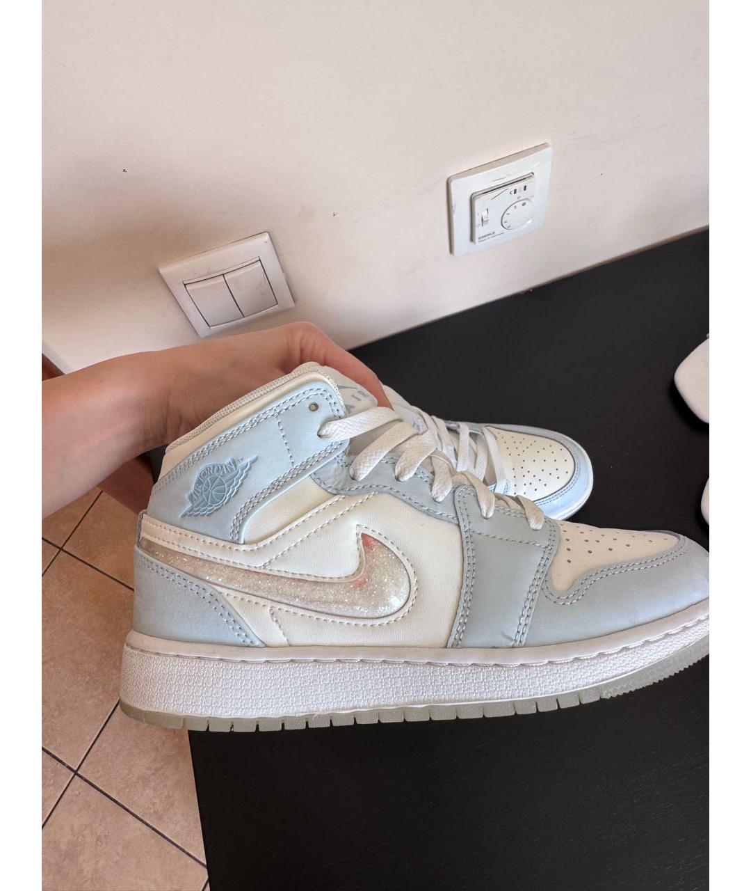 NIKE Голубые кожаные кроссовки, фото 6