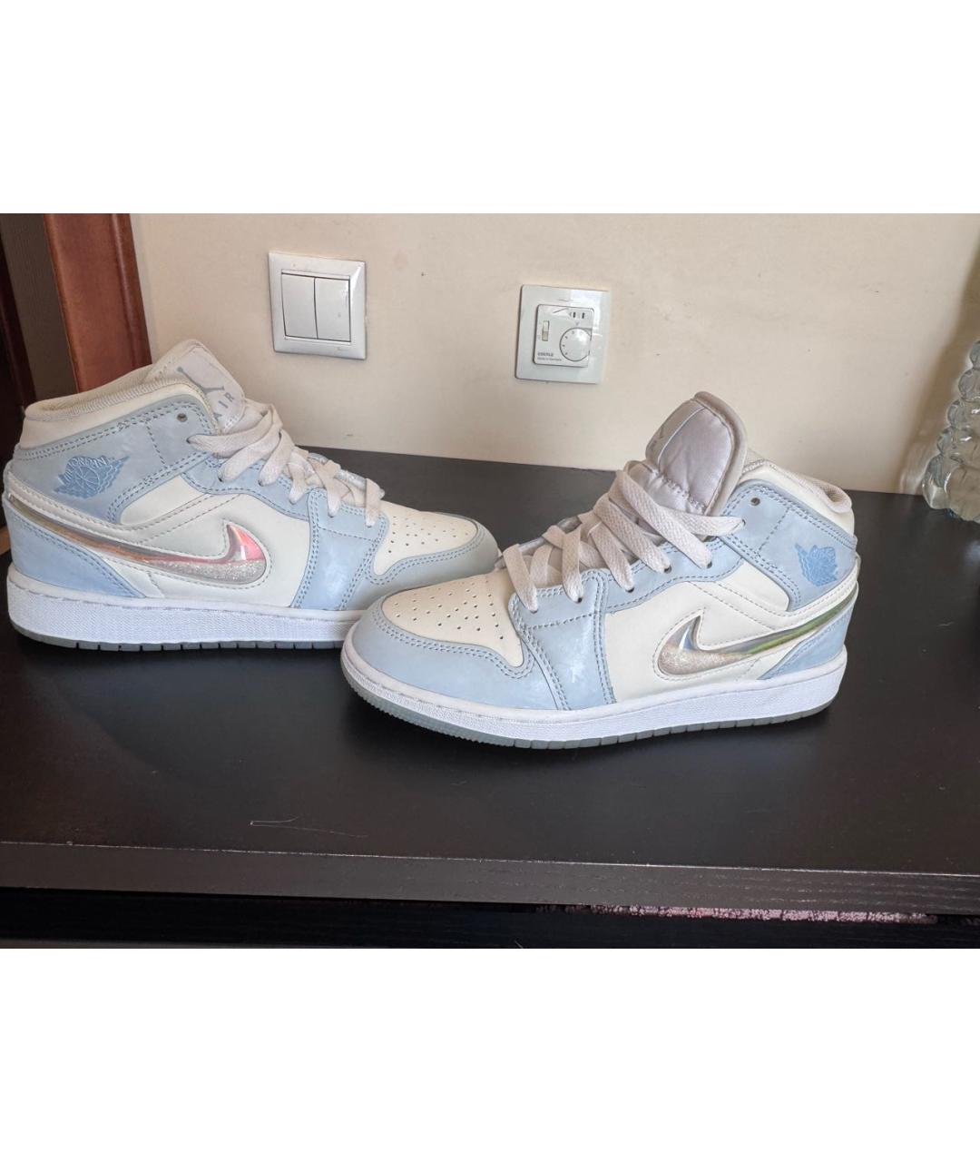 NIKE Голубые кожаные кроссовки, фото 2