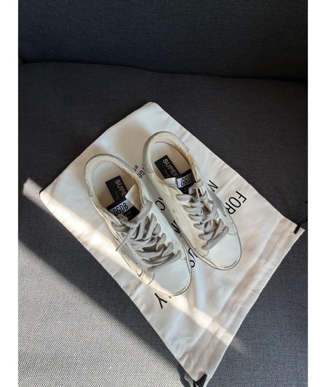 GOLDEN GOOSE Белые кожаные кеды, фото 3