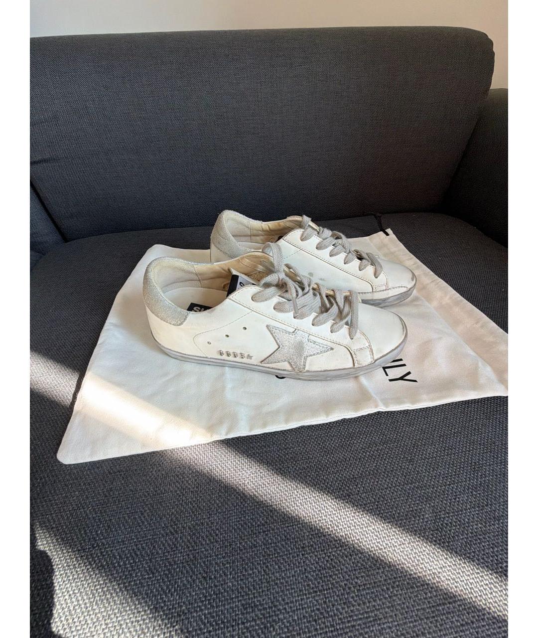 GOLDEN GOOSE Белые кожаные кеды, фото 4