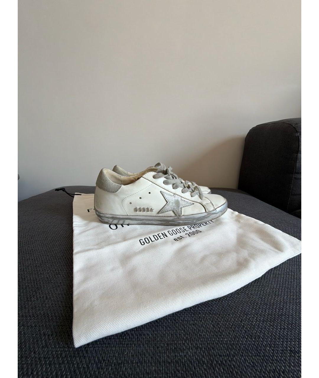 GOLDEN GOOSE Белые кожаные кеды, фото 5