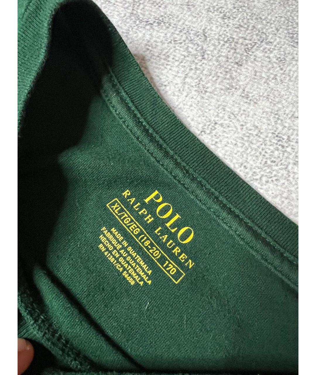 RALPH LAUREN Зеленая хлопковая футболка, фото 5