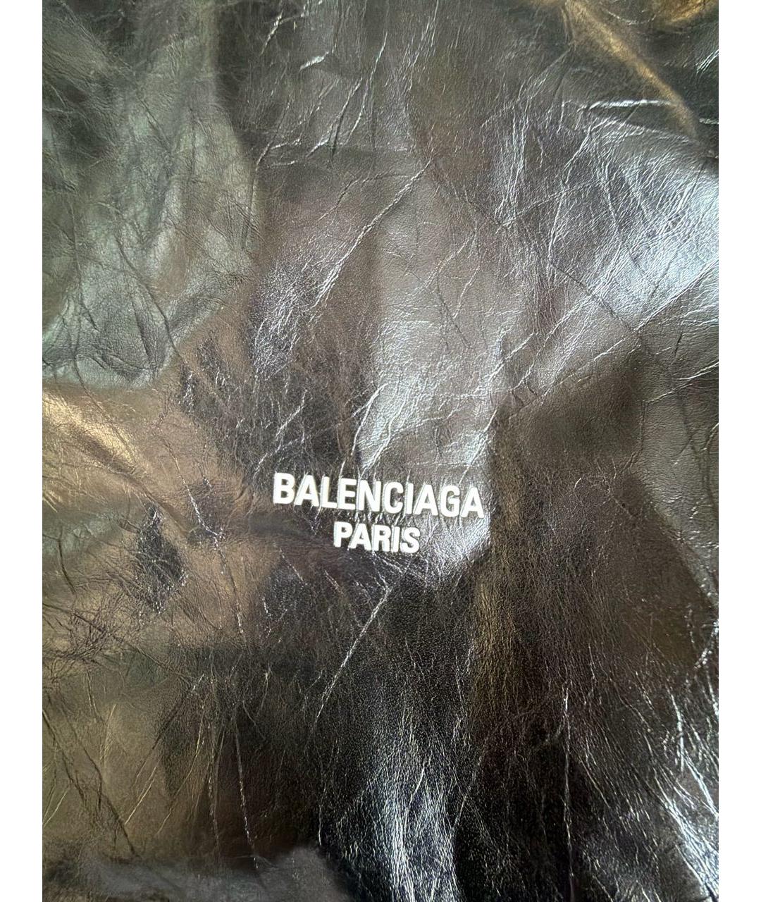 BALENCIAGA Черная кожаная сумка тоут, фото 5