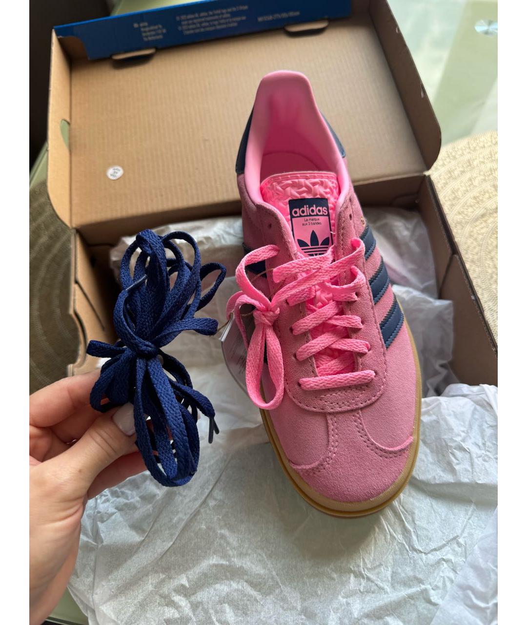 ADIDAS Розовые замшевые кеды, фото 3