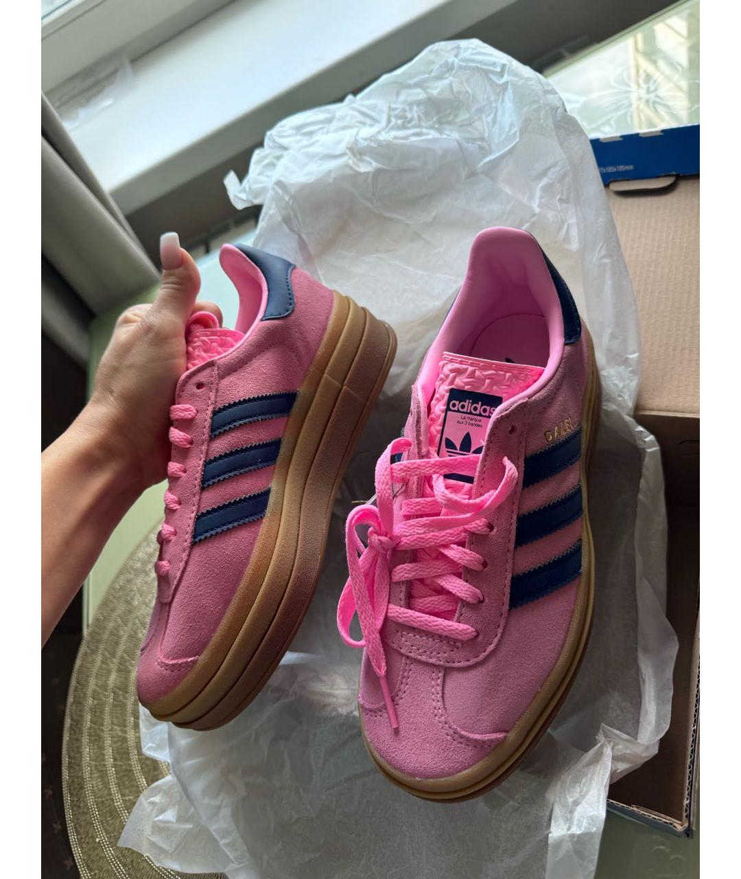 ADIDAS Розовые замшевые кеды, фото 2